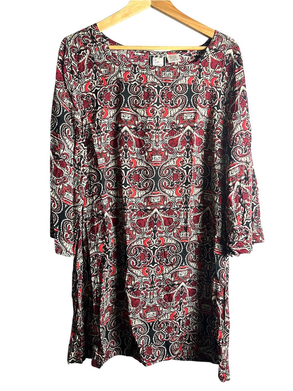 Take Two Clothing Co. Paisley Baroque Long Bell Sleeve Dress Tunic Size XL
